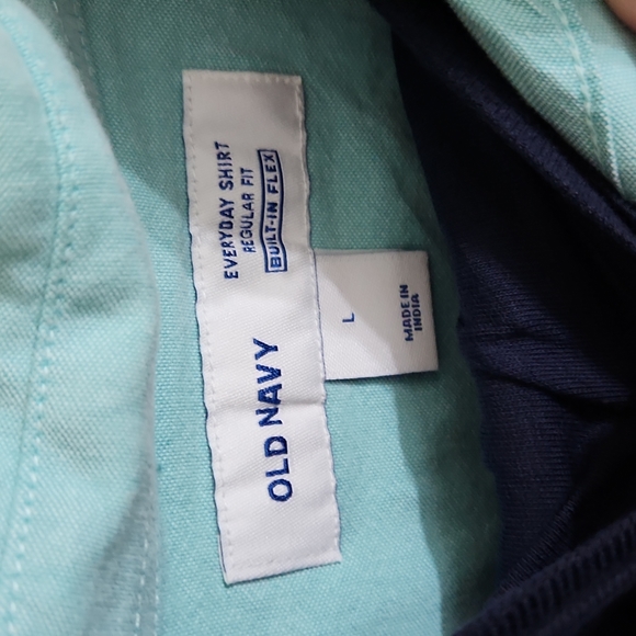 Men's Old Navy Button Down Shirt L Teal - Picture 2 of 4